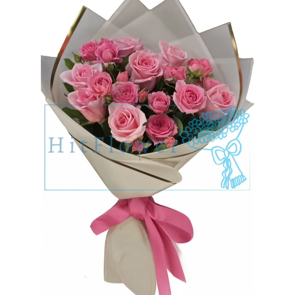 Букет роз  Розовый микс